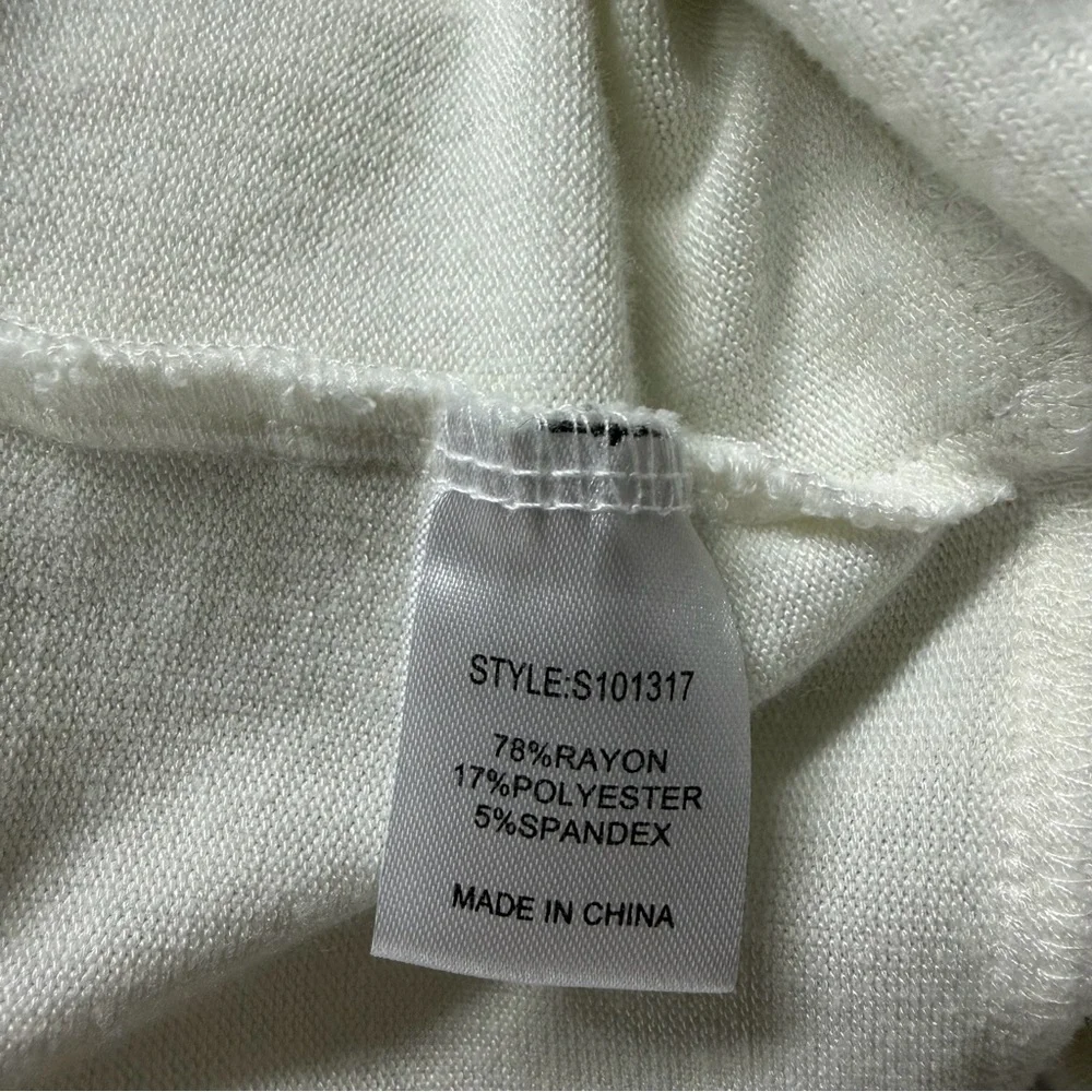 78&Sunny White Knit Long Cardigan Open Hoodie with Pockets Size Small‎